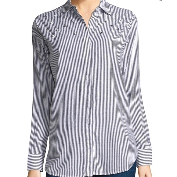 Rails Taylor Stripe Pearl Shirt Size Small - Picture 1 of 9